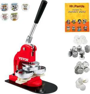 VEVOR Button Maker Machine Badge Pin Machine 2.25" 58MM 500 Free Parts Press Kit