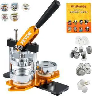 VEVOR Button Maker Machine Badge Pin Machine 3" 75 MM 100 Free Parts Press Kit