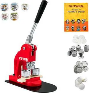 VEVOR Button Maker Machine Badge Pin Machine 1" 25 MM 500 Free Parts Press Kit