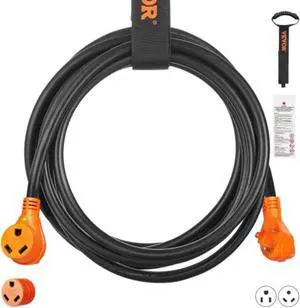 VEVOR 50ft RV Extension Cord Power Cord 30Amp NEMA TT-30R/NEMA TT-30P ETL Listed