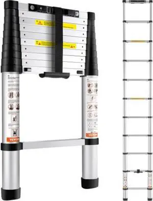 VEVOR Telescoping Ladder Aluminum Extension Step 10.5 ft Multi-purpose Portable