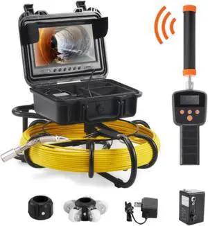 VEVOR Sewer Camera Pipe Inspection Camera w/ 512hz Sonde 9in 720p Screen 164 ft
