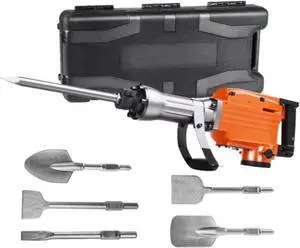 VEVOR Demolition Jack Hammer Concrete Breaker 2200W Electric Hammer 6 Chisel Bits