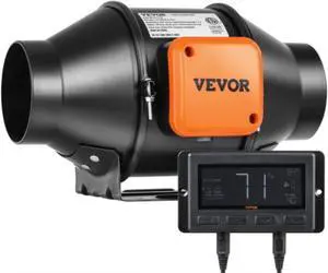 VEVOR 4 Inch Inline Duct Fan HVAC Exhaust Blower Kit EC Variable Speed Control