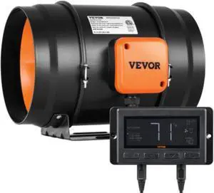 VEVOR 8 Inch Inline Duct Fan HVAC Exhaust Blower Kit EC Variable Speed Control