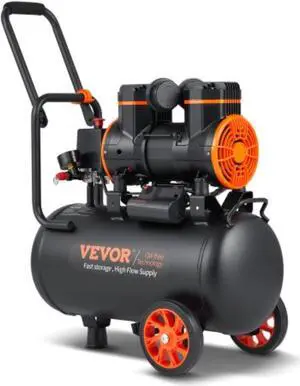 VEVOR Air Compressor 6.3 Gallon 1450W 3.35 CFM@ 90PSI 70 dB Ultra Quiet Oil Free