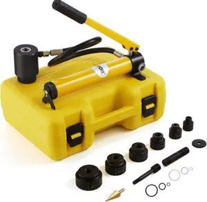 VEVOR 10 Ton Hydraulic Knockout Punch Driver Kit Hole Tool 1/2"-2" with 6 Dies