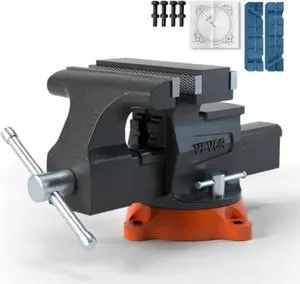 VEVOR 6.5" Bench Vise w/ 360Swivel Locking Base & Two-way Jaw Ductile Iron