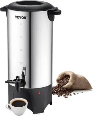 VEVOR Commercial Coffee Urn 50 Cup Stainless Steel Coffee Dispenser Fast Brew