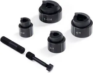 VEVOR Hydraulic Knockout Punch Driver Kit Hole Tool 4 Die 1/2", 3/4", 1", 1-1/4"