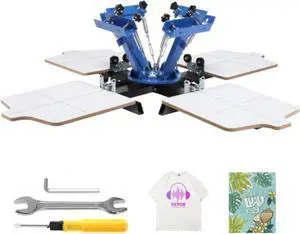 VEVOR 4 Color 4 Station Silk Screening Screenprint Press Screen Printing Machine
