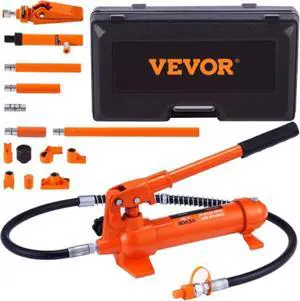 VEVOR 4 Ton/8800 LBS Porta Power, Portable Hydraulic Ram with 3.9 ft/1.2 m Oil Hose, Auto Body Frame Repair Kit with Storage Case for Car Repair, Truck, Farm
