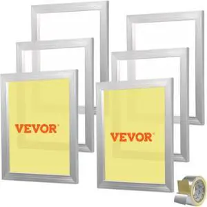 VEVOR Screen Printing Kit, 6 Pieces Aluminum Silk Screen Printing Frames, 16x20inch Silk Screen Printing Frame with 110 Count Mesh, High Tension Nylon Mesh and Sealing Tape for T-shirts DIY Printing