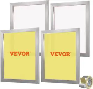 VEVOR Screen Printing Kit, 4 Pieces Aluminum Silk Screen Printing Frames, 20x24inch Silk Screen Printing Frame with 355 Count Mesh, High Tension Nylon Mesh and Sealing Tape for T-shirts DIY Printing