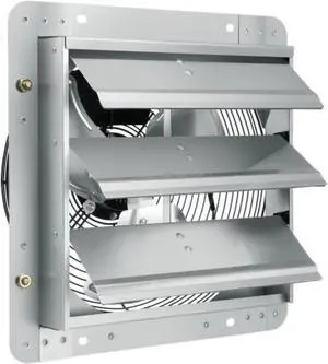 VEVOR Shutter Exhaust Fan, 12'' with Speed Controller, AC-motor, 1000 CFM, No Assembly Required Wall Mount Attic Fan, Ventilation and Cooling for Greenhouses, Garages, Sheds, FCC Listed