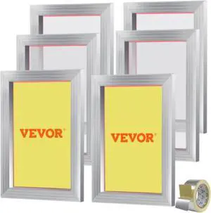 VEVOR Screen Printing Kit, 6 Pieces Aluminum Silk Screen Printing Frames, 10x14inch Silk Screen Printing Frame with 110 Count Mesh, High Tension Nylon Mesh and Sealing Tape for T-shirts DIY Printing
