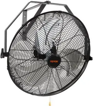 VEVOR Wall Mount Fan, 18 Inch, 3-speed High Velocity Max. 4150 CFM, Waterproof Oscillating Industrial Wall Fan, Commercial or Residential for Warehouse, Greenhouse, Workshop, Patio, Black, ETL Listed