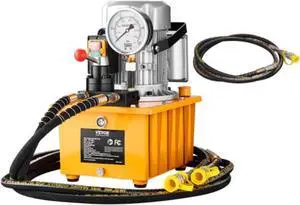 VEVOR Electric Hydraulic Pump, 10000 PSI 750W 110V, 488 in/8L Capacity, Double Acting Manual Valve, Electric Driven Hydraulic Pump Power Pack Unit with Lever Switch for Punching/Bending/Jack Machines