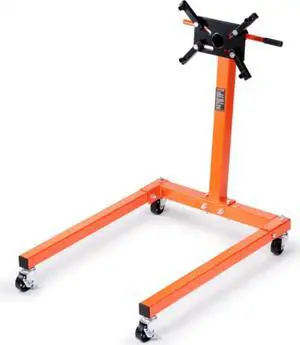 VEVOR Engine Stand, 1300 lbs (3/5 Ton) Rotating Engine Motor Stand with 360 Degree Adjustable Head, Cast Iron Motor Hoist Dolly, 4-Caster, 4 Adjustable Arms, for Vehicle Maintenance, Auto Repair