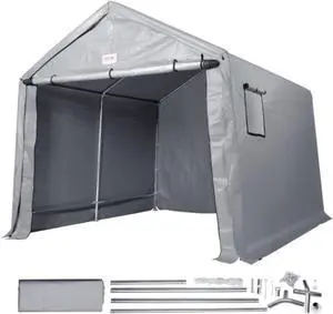 VEVOR Portable Shed Outdoor Storage Shelter, 7 x 12 x 7.36 ft Heavy Duty All-Season Instant Storage Tent Tarp Sheds with Roll-up Zipper Door and Ventilated Windows For Motorcycle, Bike, Garden Tools
