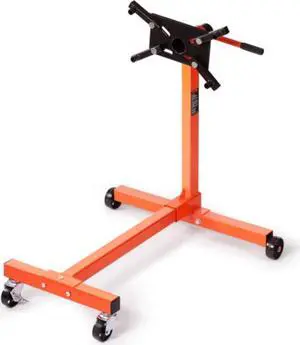 VEVOR Engine Stand, 750 lbs (3/8 Ton) Rotating Engine Motor Stand with 360 Degree Adjustable Head, Cast Iron Motor Hoist Dolly, 4-Caster, 4 Adjustable Arms, for Vehicle Maintenance, Auto Repair