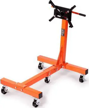 VEVOR Engine Stand, 1500 lbs (3/4 Ton) Rotating Engine Motor Stand with 360 Degree Adjustable Head, Cast Iron Folding Motor Hoist Dolly, 5-Caster, 4 Adjustable Arms, for Vehicle Maintenance