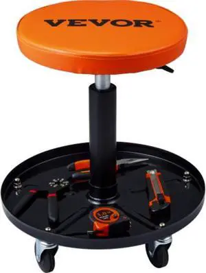 VEVOR Adjustable Mechanics Rolling Creeper Seat Stool Tool Tray for Shop Garage