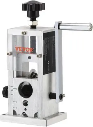 VEVOR Manual Wire Stripping Machine, 0.06''-1.5'' Copper Stripper with Hand Crank or Drill Powered, Visible Stripping Depth Reference, Portable Aluminum Frame Wire Peeler for Scrap Copper Recycling