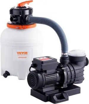 VEVOR Sand Filter Pump for Above Ground Pools, 12-inch, 3000 GPH, 1/2 HP Swimming Pool Pumps System & Filters Combo Set with 6-Way Multi-Port Valve & Strainer Basket, for Domestic and Commercial Pools