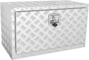 VEVOR Underbody Truck Box, 30"17"18" Pickup Storage Box, Heavy Duty Aluminum Diamond Plate Tool Box with Lock and Keys, Waterproof Trailer Storage Box with T-Handle Latch for Truck, Van, Trailer