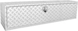 VEVOR Underbody Truck Box, 60"17"18" Pickup Storage Box, Heavy Duty Aluminum Diamond Plate Tool Box with Lock and Keys, Waterproof Trailer Storage Box with T-Handle Latch for Truck, Van, Trailer