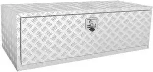 VEVOR Underbody Truck Box, 48"24"24" Pickup Storage Box, Heavy Duty Aluminum Diamond Plate Tool Box with Lock and Keys, Waterproof Trailer Storage Box with T-Handle Latch for Truck, Van, Trailer