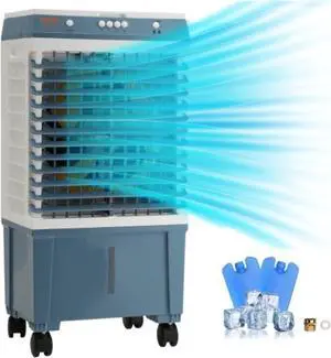VEVOR Evaporative Air Cooler, 1400 CFM, 84 Oscillating Swamp Cooler with 3 Speeds Adjustable Control, 5 Gal Portable Air Cooler for 550 Sq.ft, Indoor/Outdoor Use, FCC Listed
