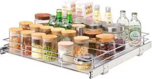 VEVOR 20"W x 21"D Pull Out Cabinet Organizer, Heavy Duty Slide Out Pantry Shelves, Chrome-Plated Steel Roll Out Drawers, Sliding Drawer Storage for Home, Inside Kitchen Cabinet, Bathroom, Under Sink