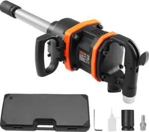 VEVOR 1 Inch Air Impact Wrench, Up to 3160 ft-lbs High Reverse Torque Output 1" Pneumatic Impact  w/ 8 Inch Extended Anvil & Carrying Case for Heavy Duty RepairsandMaintenance