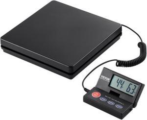 VEVOR Digital Shipping Scale, 110 lbs x 0.07 oz. Heavy Duty Postal Scale with Timer, Tare, Hold Function, 90 Foldable LCD Screen Package Scale for Laggage, Home, Post Office, AC/DC Powered, FCC Liste