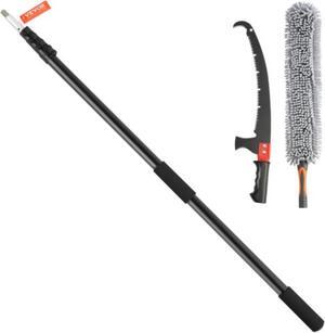 VEVOR Manual Pole Saw, 4.9-20 ft Extendable Tree Pruner, Sharp Steel Blade for High Branches Trimming, with Lightweight Aluminum Alloy Handle and a Chenille Brush, for Pruning Palms and Shrubs