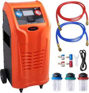 VEVOR Fully Automatic Refrigerant Recovery Machine - Dual Cylinder AC Recovery Machine Kit Built in Compressor/Electronic Scale/Filter/ Recovery Tank, Recovery Machine HVAC Only for R134A+R1234YF