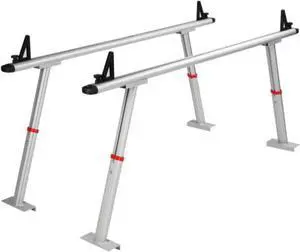 VEVOR Truck Rack, 800 lbs Capacity, 19-34in Adjustable Height, Aluminum Ladder Rack for Truck with 8 Non-Drilling C-clamps, Heavy Duty Truck Bed Rack Two-Bar Set for Kayak, Surfboard, Lumber, Ladder