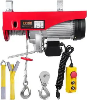 VEVOR Electric Hoist, 2200 lbs Lifting Capacity, 1600W 110V Electric Steel Wire Winch with 14ft Wired Remote Control, 40ft Single Cable Lifting Height & Pure Copper Motor, for Garage Warehouse Factory