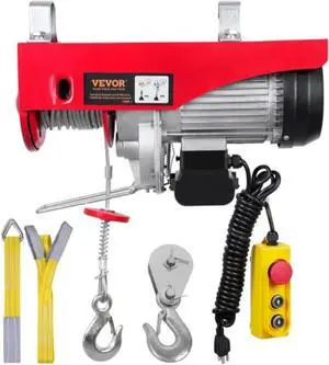 VEVOR Electric Hoist, 880 lbs Lifting Capacity, 850W 110V Electric Steel Wire Winch with 14ft Wired Remote Control, 40ft Single Cable Lifting Height & Pure Copper Motor, for Garage Warehouse Factory