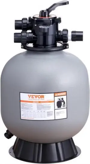 VEVOR Sand Filter, 22-inch, Up to 55 GPM Flow Rate, Above Inground Swimming Pool Sand Filter System with 7-Way Multi-Port Valve, Filter, Backwash, Rinse, Recirculate, Waste, Winter, Closed Functions