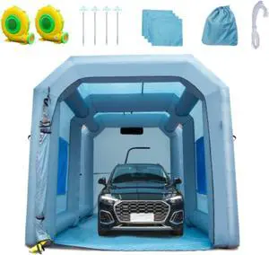 VEVOR Inflatable Paint Booth, 13x10x9ft Inflatable Spray Booth, High Powerful 900W Blowers Spray Booth Tent, Car Paint Tent Air Filter System for Car Parking Tent Workstation Motorcycle Garage