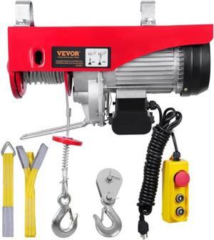 VEVOR Electric Hoist, 1320 lbs Lifting Capacity, 1150W 110V Electric Steel Wire Winch with 14ft Wired Remote Control, 40ft Single Cable Lifting Height & Pure Copper Motor, for Garage Warehouse Factory