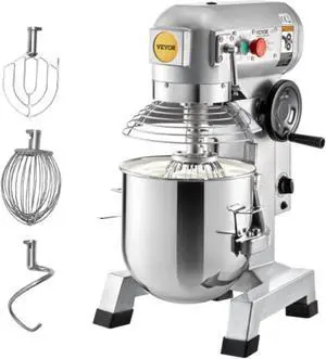 VEVOR Commercial Food Mixer, 15Qt Commercial Mixer with Timing Function, 500W Stainless Steel Bowl Heavy Duty Electric Food Mixer Commercial with 3 Speeds Adjustable 113/184/341 RPM