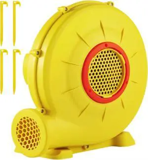 VEVOR Air Blower, 450W 0.6HP Inflatable Blower, Portable and Powerful Bounce House Blower, 1750Pa Commercial Air Blower Pump Fan,  for Inflatable Bouncy Castle and Jump Slides, Yellow