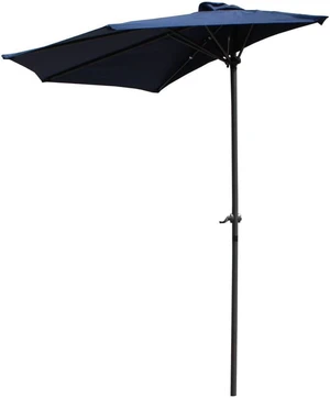St. Kitts 9-Foot Half Round Vented Patio Wall Umbrella - Navy St. Kitts 9-Foot Half Round Vented Patio Wall Umbrella - Navy
