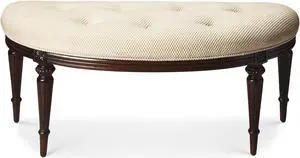 Butler Specialty Company, Tamara Upholstered Demilune 45"W Bench, Dark Brown Butler Specialty Company, Tamara Upholstered Demilune 45"W Bench, Dark Brown