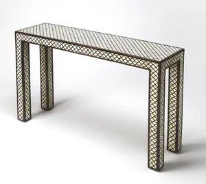 Butler Specialty Company, Basan Wood & Bone Inlay Console Table, Multi-Color Butler Specialty Company, Basan Wood & Bone Inlay Console Table, Multi-Color