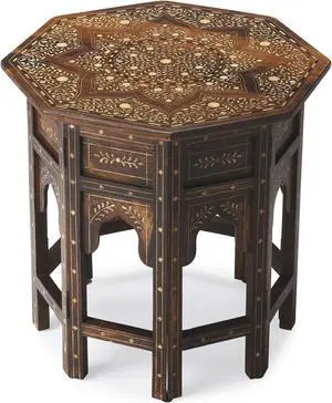 Butler Specialty Company, Rashmi Wood & Bone Inlay Accent Table, Medium Brown Butler Specialty Company, Rashmi Wood & Bone Inlay Accent Table, Medium Brown